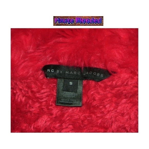 Marc By Marc Jacobs Bright Pink Hoodie W/ Red Faux Fur Lining Warm Sweatshirt S - Picture 11 of 13